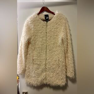 New Me Jane Women's Plush Cream Teddy fur Jacket coat size medium